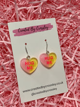 Load image into Gallery viewer, Glitter Heart Charm Earrings
