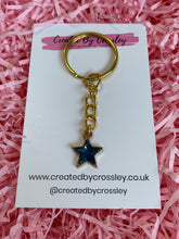 Load image into Gallery viewer, Blue Star Charm Keyring
