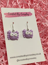 Load image into Gallery viewer, Mini Crab Charm Earrings
