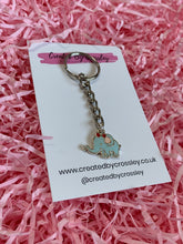 Load image into Gallery viewer, Blue Elephant Charm Keyring

