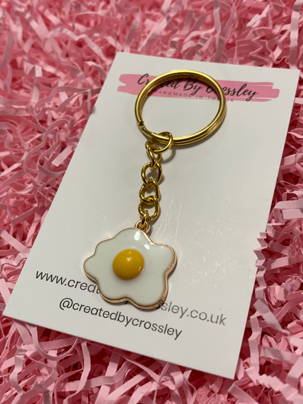 Fried Egg Charm Keyring