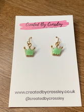 Load image into Gallery viewer, Mini Crown Charm Earrings
