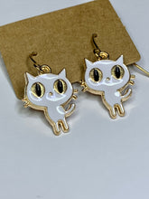 Load image into Gallery viewer, White Cat Charm Earrings
