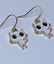 Load image into Gallery viewer, White Cat Charm Earrings
