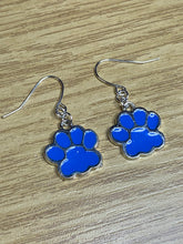 Load image into Gallery viewer, Blue Paw Charm Earrings
