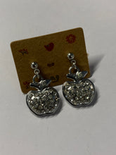 Load image into Gallery viewer, Sparkly Apple Charm Stud Earrings
