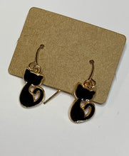 Load image into Gallery viewer, Silhouette Cat Charm Earrings
