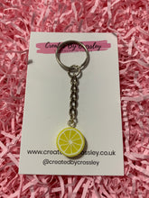 Load image into Gallery viewer, Lemon Slice Charm Keyring
