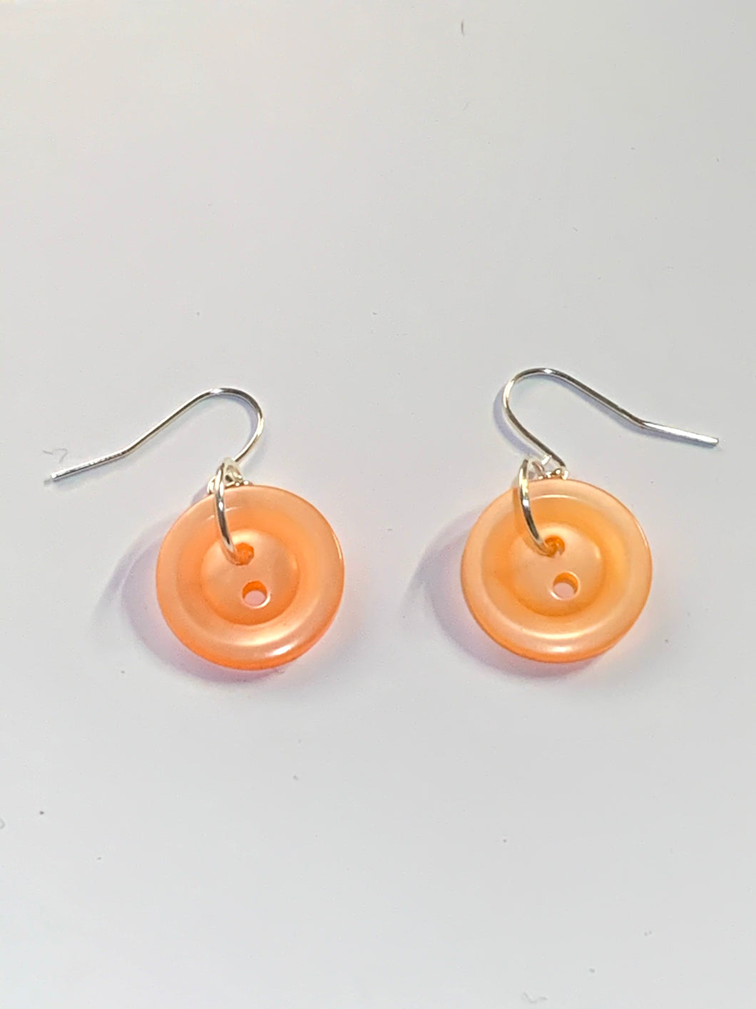 Peach Button Earrings