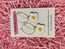 Load image into Gallery viewer, Fried Egg Charm Hoop Earrings
