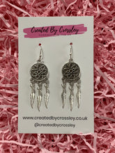 Load image into Gallery viewer, Feather Dreamcatcher Charm Earrings
