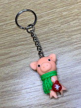 Load image into Gallery viewer, Cosy Pig Keyring
