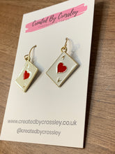 Load image into Gallery viewer, Ace of Hearts Card Charm Earrings
