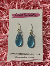Load image into Gallery viewer, Light Blue Resin Dangle Earrings
