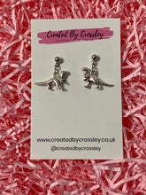 Load image into Gallery viewer, T-Rex Dinosaur Charm Stud Earrings
