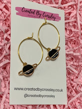 Load image into Gallery viewer, Space Planet Charm Hoop Earrings
