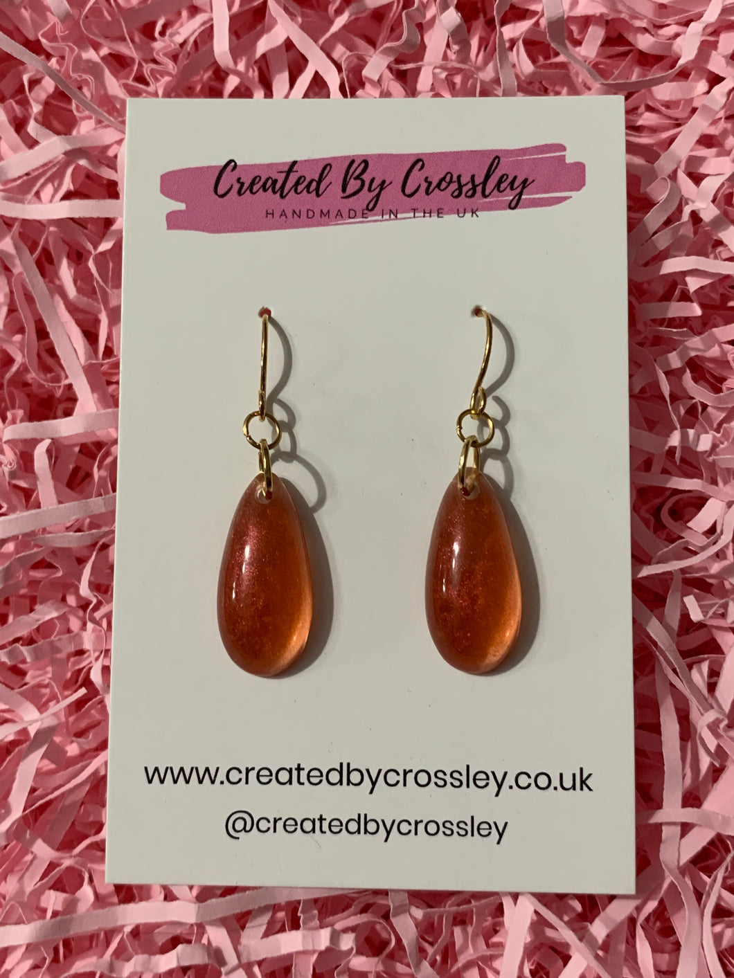 Amber Resin Dangle Earrings