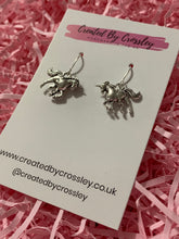 Load image into Gallery viewer, Running Unicorn Charm Earrings
