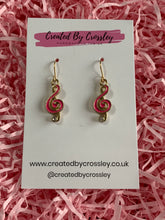 Load image into Gallery viewer, Treble Clef Charm Earrings
