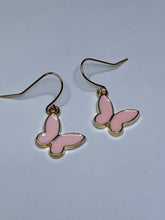 Load image into Gallery viewer, Pink Butterfly Charm Earrings
