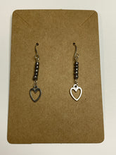 Load image into Gallery viewer, Heart Outline Beaded Charm Earrings
