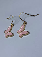 Load image into Gallery viewer, Pink Butterfly Charm Earrings
