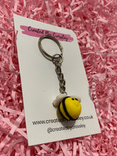 Load image into Gallery viewer, 3D Bee Charm Keyring
