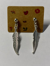 Load image into Gallery viewer, Feather Charm Stud Earrings
