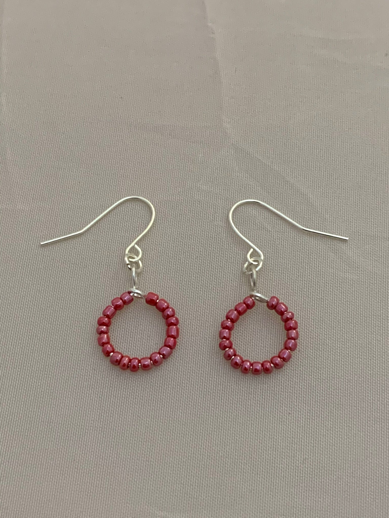 Handmade Beaded Hoop Earrings with Heart Charms – Created By Crossley