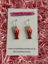 Load image into Gallery viewer, Red Milkshake Charm Earrings
