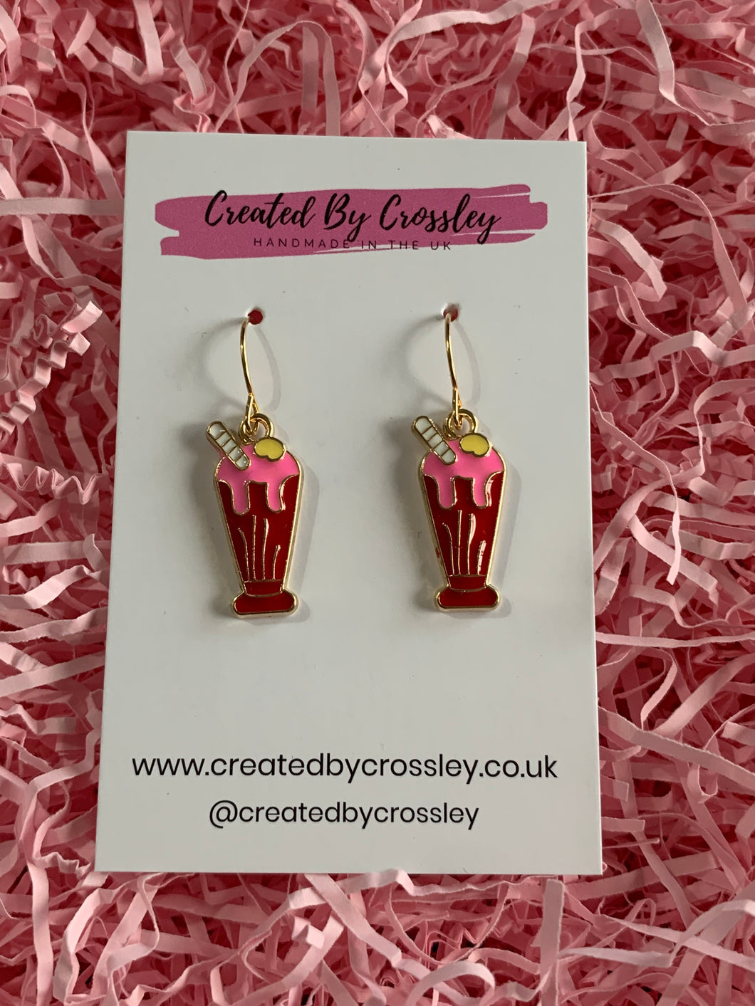 Red Milkshake Charm Earrings