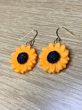 Load image into Gallery viewer, Yellow Sunflower Charm Earrings
