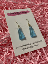 Load image into Gallery viewer, Sparkly Blue Resin Earrings
