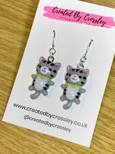 Load image into Gallery viewer, Colourful Cat Charm Earrings
