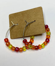 Load image into Gallery viewer, Sunset Beaded Hoop Earrings
