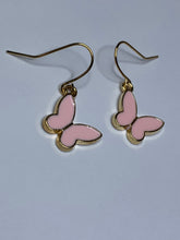 Load image into Gallery viewer, Pink Butterfly Charm Earrings
