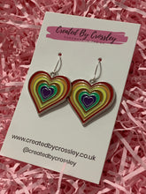 Load image into Gallery viewer, Rainbow Heart Charm Earrings
