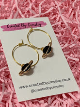 Load image into Gallery viewer, Space Planet Charm Hoop Earrings
