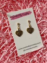 Load image into Gallery viewer, Detailed Heart Charm Stud Earrings
