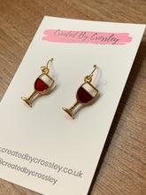 Load image into Gallery viewer, Red Wine Charm Earrings
