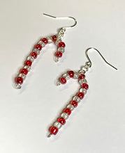 Load image into Gallery viewer, Beaded Candycane Dangle Earrings
