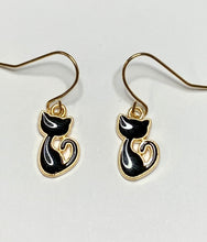 Load image into Gallery viewer, Silhouette Cat Charm Earrings
