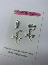 Load image into Gallery viewer, Clip On Dragonfly Charm Earrings
