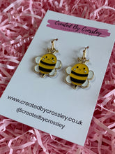 Load image into Gallery viewer, Bumble Bee Charm Earrings

