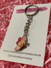 Load image into Gallery viewer, Pink Side Butterfly Charm Keyring
