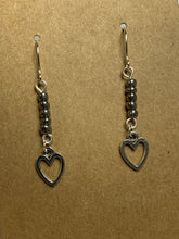 Load image into Gallery viewer, Heart Outline Beaded Charm Earrings
