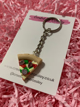 Load image into Gallery viewer, Pepperoni Pizza Charm Keyring
