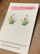 Load image into Gallery viewer, Mini Crown Charm Earrings
