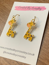 Load image into Gallery viewer, Colourful Giraffe Charm Earrings
