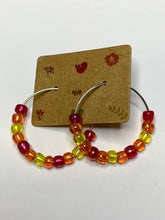 Load image into Gallery viewer, Sunset Beaded Hoop Earrings
